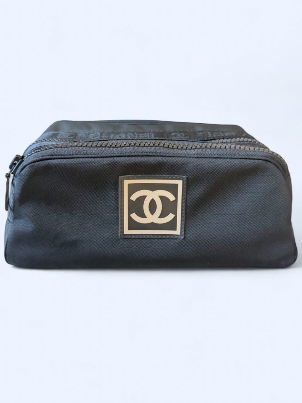 Vintage 2002 Chanel Sports Line Cosmetic Makeup Toiletry Travel Nylon Pouch Bag